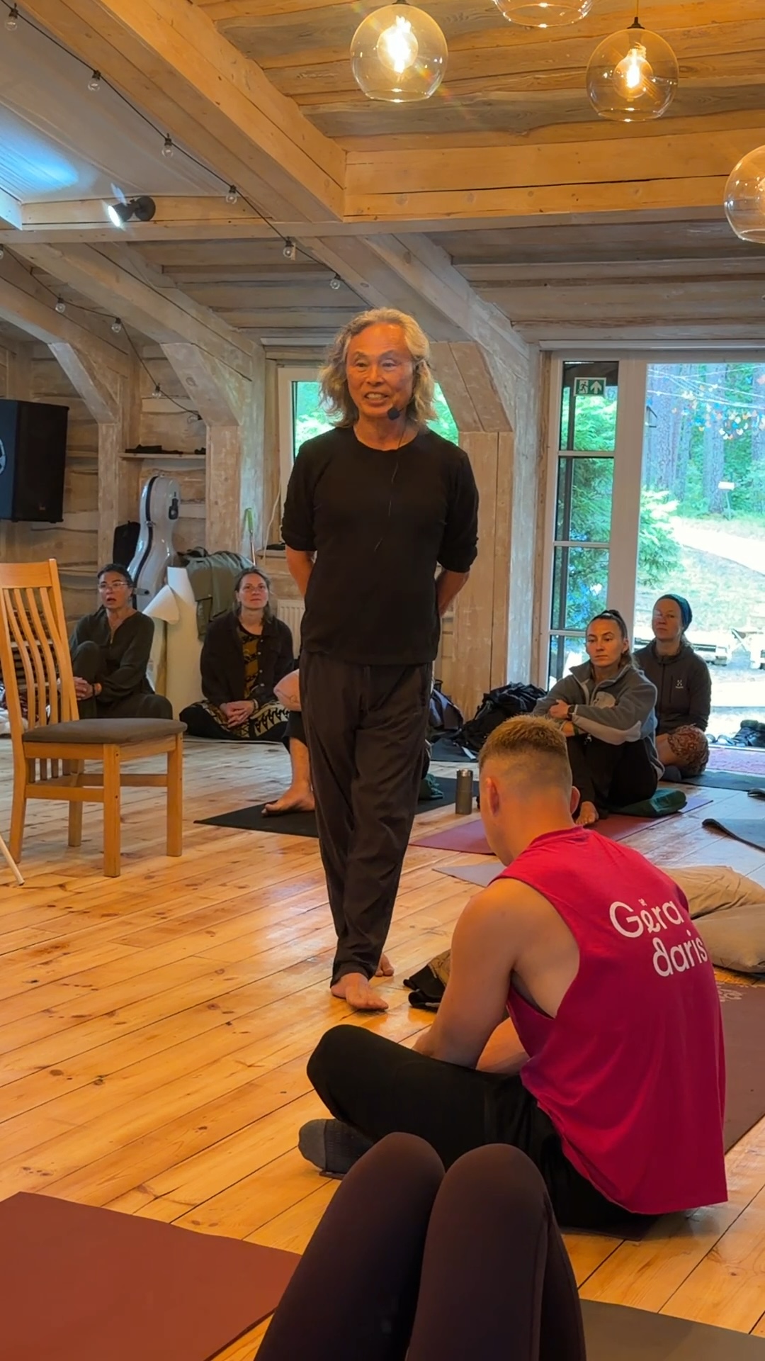 Shinzo teaching at a breathwork retreat